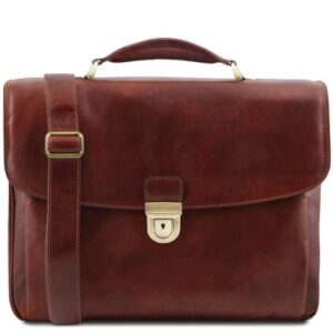 Tuscany Leather Alessandria - wielofunkcyjna skórzana torba na laptop, kolor brąz TL142067