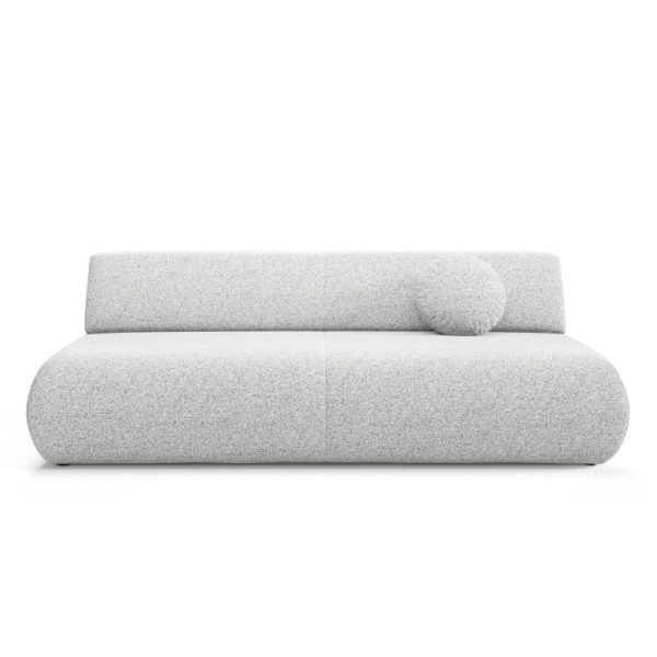 Sofa z funkcją spania i pojemnikiem Puente, jasnoszara, obłe kształty