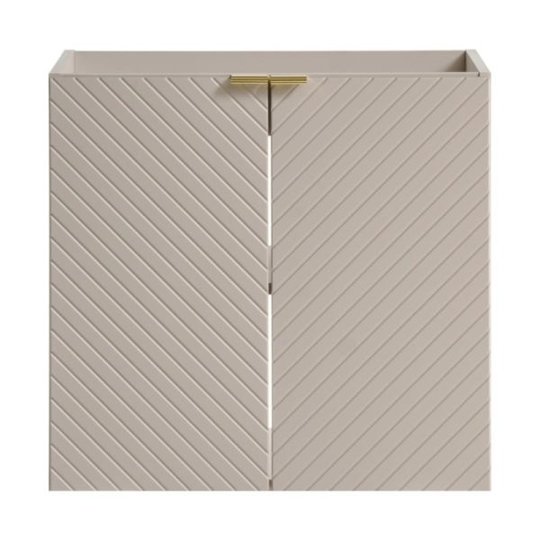 Szafka pod umywalkę dwudrzwiowa Viva Cashmere 60 cm, ryflowana, kaszmir