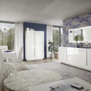 Stół rozkładany biały wysoki połysk 137 - 185 x 90 cm Sorelle