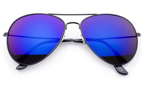 Okulary Pilotki czarno niebieskie aviator przeciwsłoneczne 2163