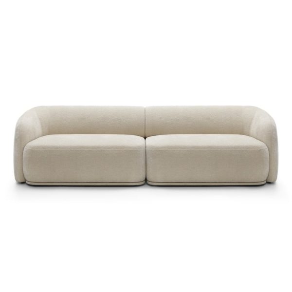 Sofa modułowa Nobo, jasnobeżowa, obłe kształty