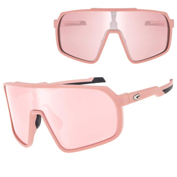 Duże Sportowe okulary przeciwsłoneczne z polaryzacją GOG E535-2P różowe