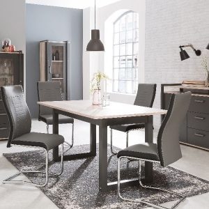 Witryna jednodrzwiowa z szufladami dąb / antracyt mat 54 x 190 cm Brooklyn