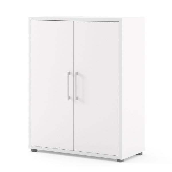 Szafka biurowa dwudrzwiowa biała mat 89 cm Prima