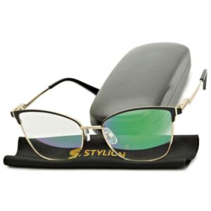 Plusy +4.00 damskie okulary do czytania korekcyjne z antyrefleksem ST325R ze skazą!