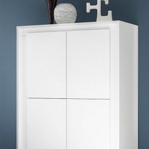 Komoda wysoka z drzwiami biała mat 106 cm Paradise