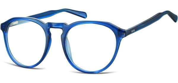 Okrągłe Okulary oprawki Lenonki zerówki korekcyjne Sunoptic AC21D ciemny niebieski