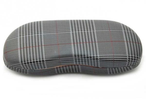 Etui Futerał na okulary ET-104F kratka ciemny szary