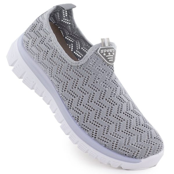 Półbuty sportowe damskie ażurowe slip on szare Artiker 56C1016
