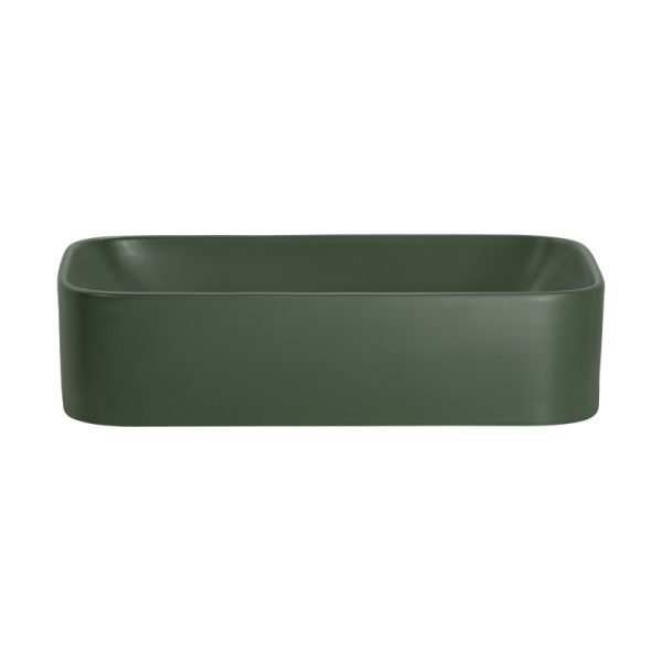 Umywalka nablatowa Kama, 61 cm, zielona, matowa