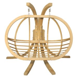 Fotel wiszący ze stojakiem O-Zone Premier Swing Pod, zielony, drewno świerkowe FSC
