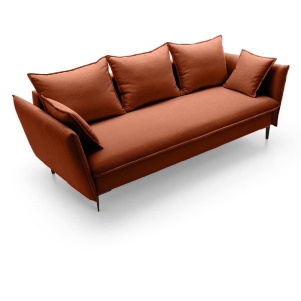 Sofa rozkładana Gloss, z pojemnikiem, miedziana