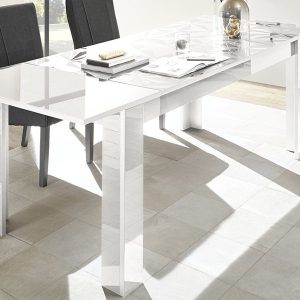 Stół rozkładany biały połysk 137 - 185 x 90 cm Prestige