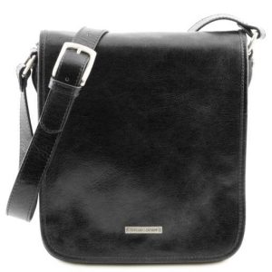 Tuscany Leather TL Messenger - skórzana torba na ramię 2-komorowa , kolor czarny TL141255