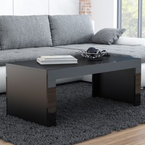 Stolik kawowy prostokątny czarny / czarny mat / połysk 120 x 60 cm Tucson