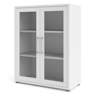 Szafka biurowa dwudrzwiowa biały mat 89 cm Prima