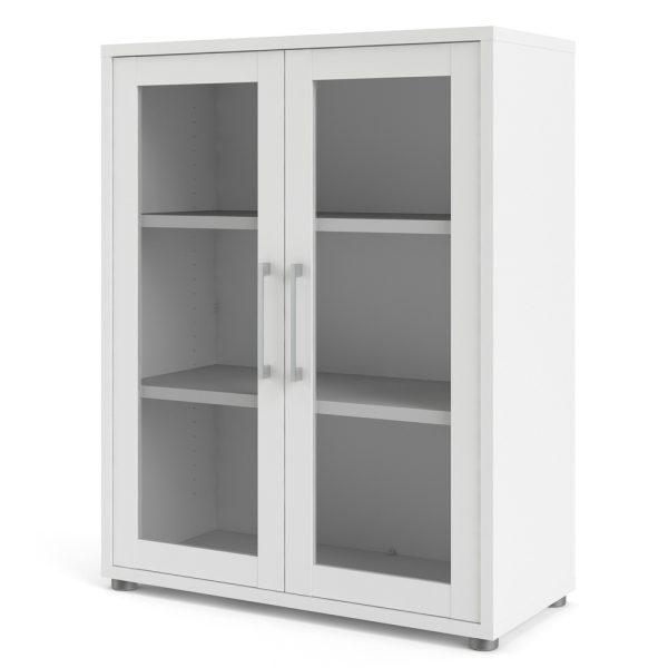 Szafka biurowa dwudrzwiowa biały mat 89 cm Prima