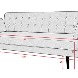 Sofa 3-osobowa tapicerowana czerwona Cavan