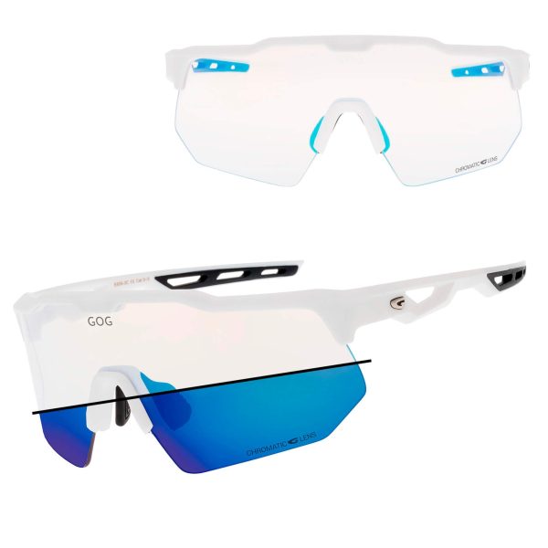 Sportowe okulary przeciwsłoneczne fotochromowe GOG E606-3C biały