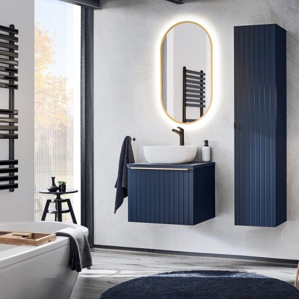 Szafka łazienkowa wisząca Santa Fe Deep Blue 160 cm granatowa