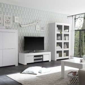 Szafka RTV biała mat 138 cm Tuscany