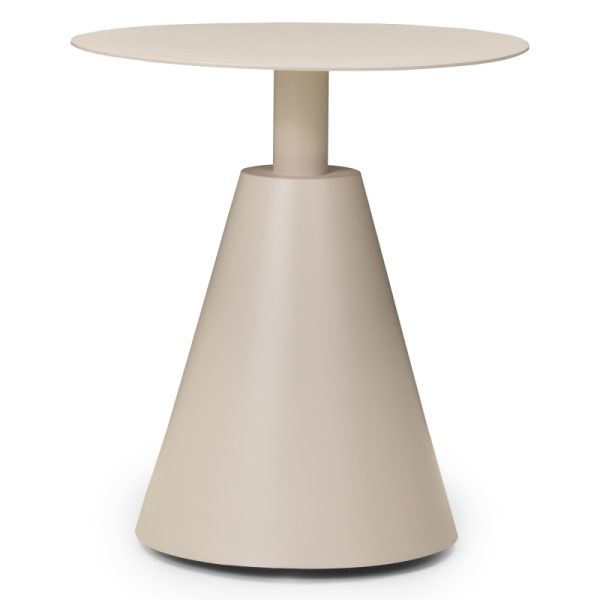 OU-1553 Stolik ogrodowy Piretto 50 cm, aluminium, okrągły, jasnobeżowy