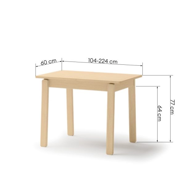 Stół rozkładany Plot 104-224 cm, prostokątny, dąb jasny