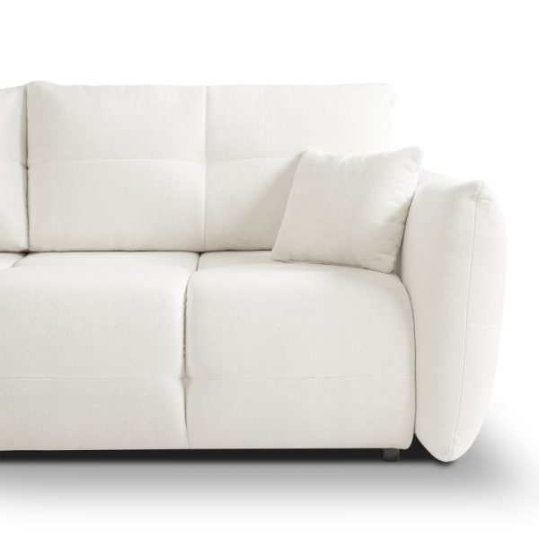 Sofa z funkcją spania i pojemnikiem Base, kremowa