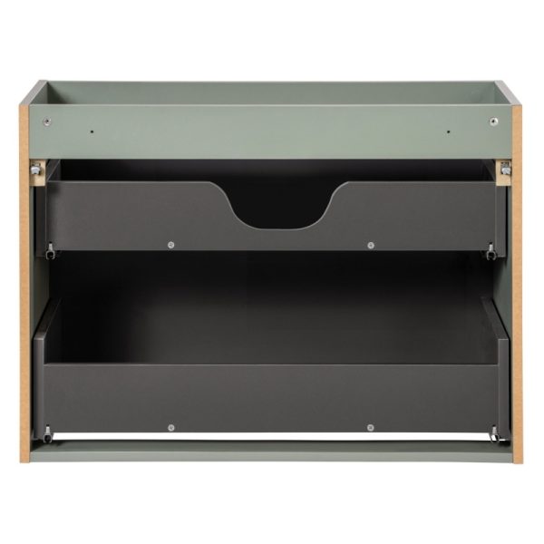Szafka pod umywalkę Line Red Green 80 cm, ryflowana, szałwiowa