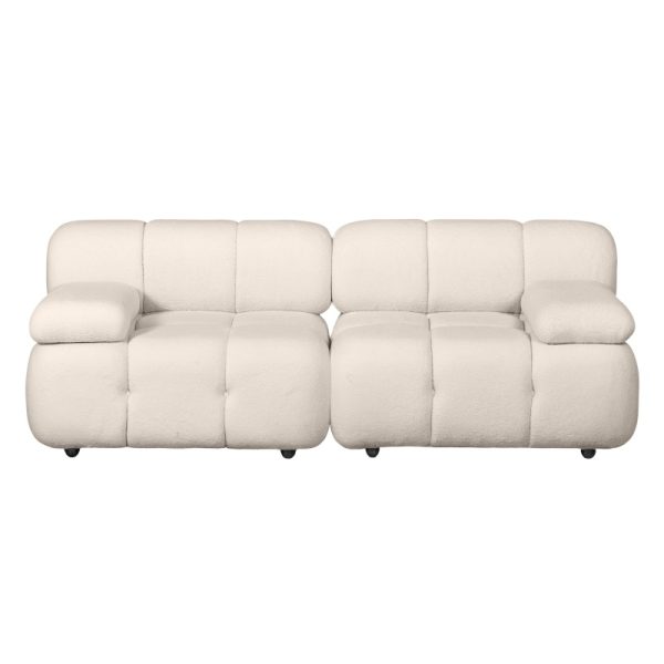 Sofa modułowa Fluf Big 2-częściowa, jasnobeżowa, boucle