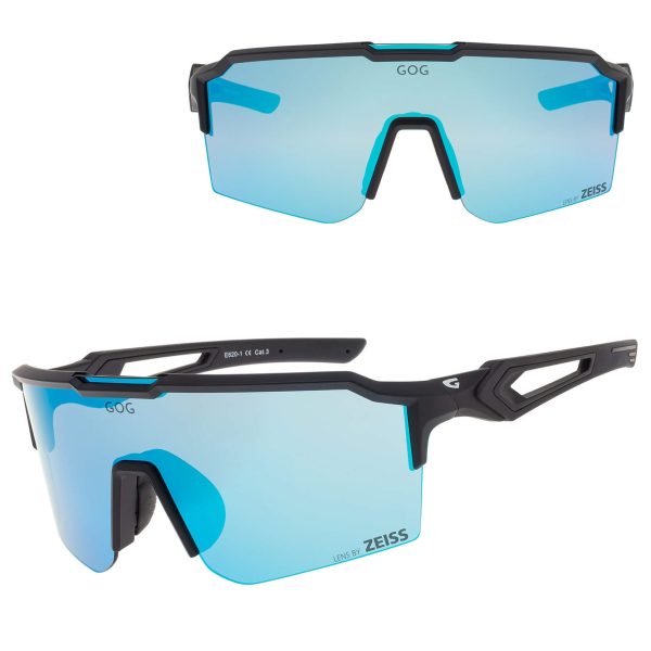 Okulary przeciwsłoneczne sportowe LENS BY ZEISS - GOG E620-1 czarny/niebieski