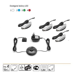 Oświetlenie 4 LED białe High Glossy Furniture