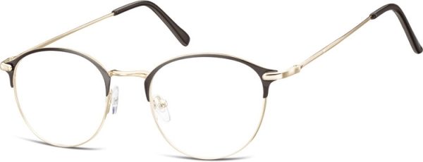Lenonki okrągłe Okulary oprawki optyczne 933E złote + czarne