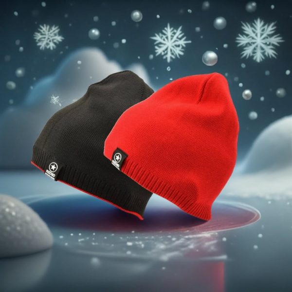 Dwustronna Męska Zimowa Czapka Czarny/Czerwony - L/XL REDSD ST-514A