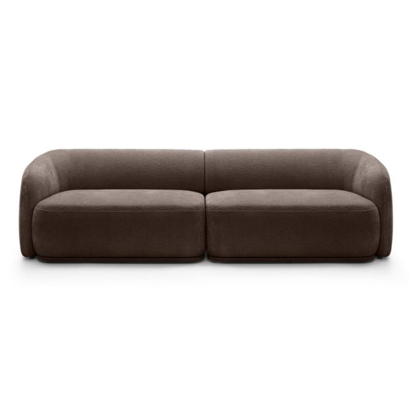 Sofa modułowa Nobo, brązowa, obłe kształty