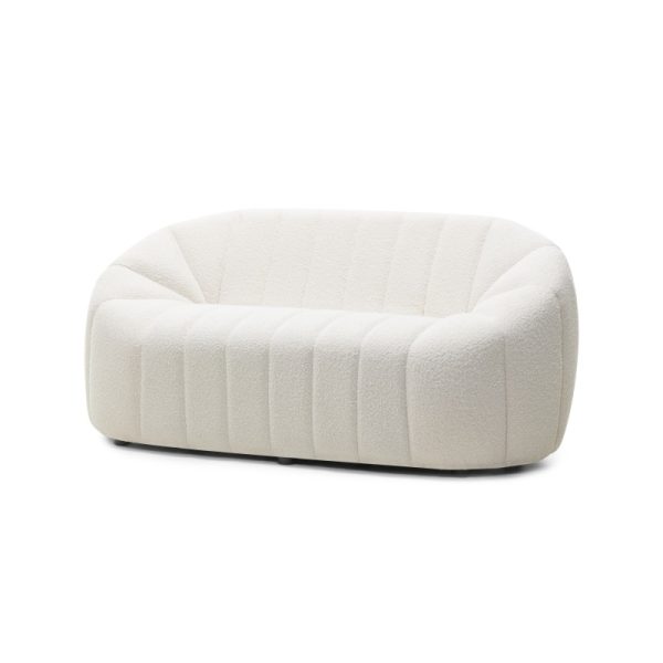 OU-1445 Sofa do salonu Caballo 3-osobowa, jasnobeżowa, obłe kształty