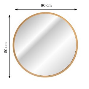 Lustro wiszące Hestia 80 cm, złota rama LED