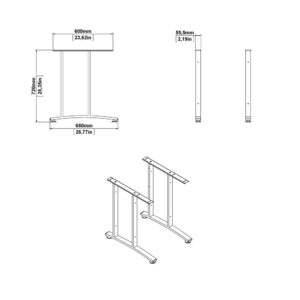 Komplet nóg do biurka biały mat 5 cm Prima