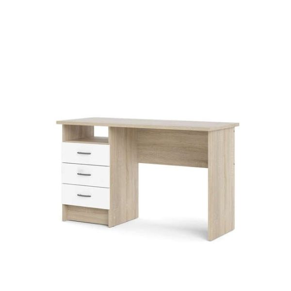 Biurko z szufladami dąb sonoma / białe mat 120 cm Function