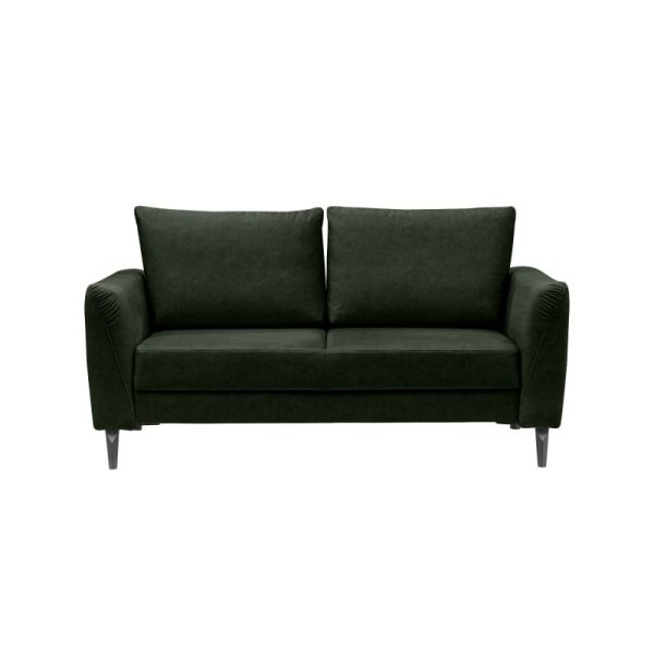 Sofa rozkładana Prato, ciemnozielona, welurowa
