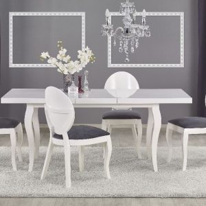 Stół rozkładany biały mat 140-180 x 80 cm Rossini