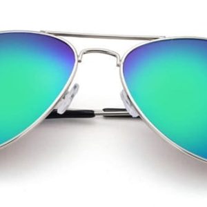 Okulary Pilotki srebrno niebieskie aviator przeciwsłoneczne 2163b