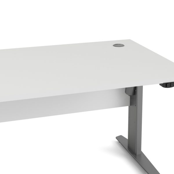 Biurko z regulacją wysokości elektryczne białe / szare mat 150 cm Prima