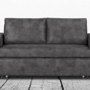 Sofa 2-osobowa z funkcją spania tapicerowana grafitowa Derry