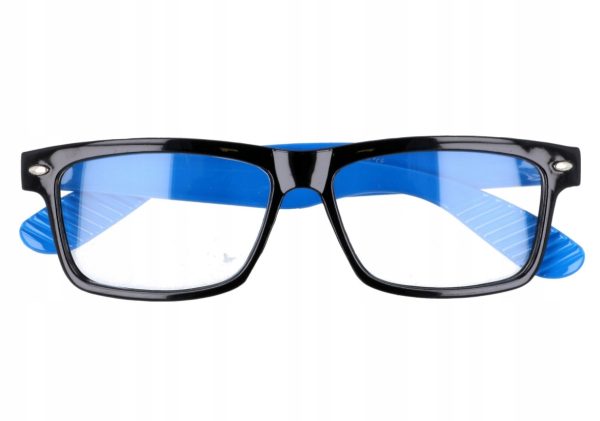 Okulary zerówki nerdy XL-272 czarno-niebieskie
