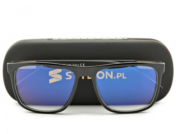 Okulary Nerd z filtrem światła niebieskiego do komputera zerówki POL-BLF-7041K