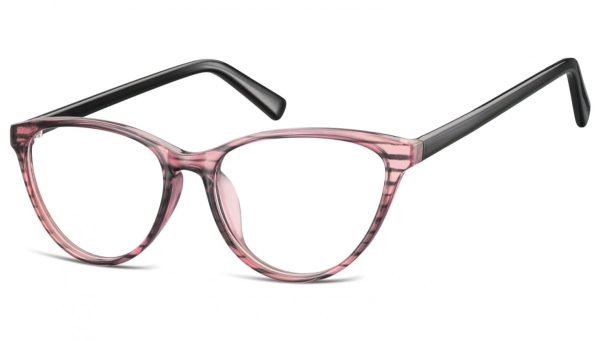 Oprawki korekcyjne okulary Kocie Oczy zerówki Sunoptic CP127 różowo-czarne