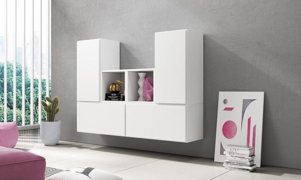 Komoda modułowa z drzwiami biała mat 150 cm Rock 18