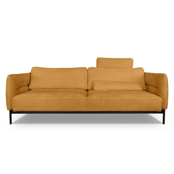 Sofa rozkładana Duero musztardowa, sztruks